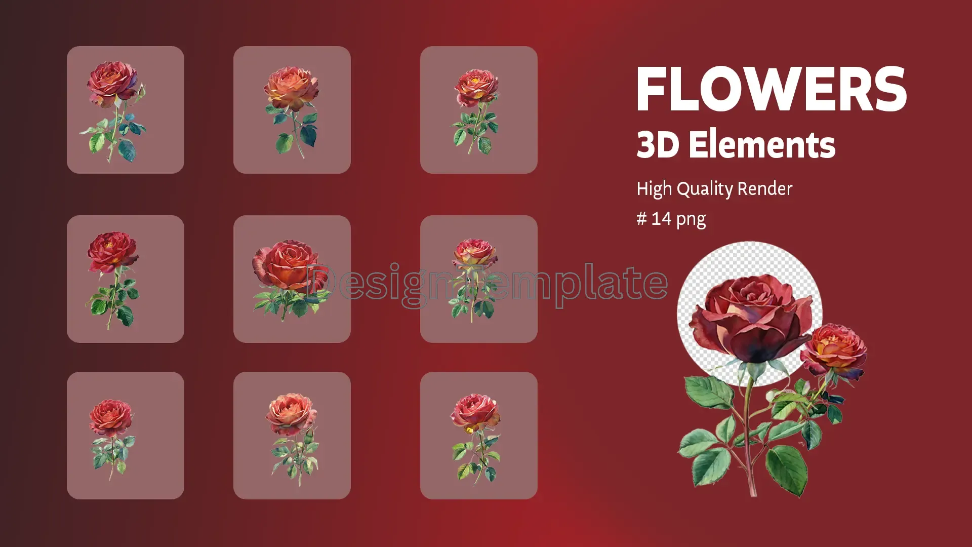 Florist's Fantasy Exquisite Flowers 3D Elements Pack